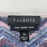 Talbots Women's Size M Blue ZigZag Sweater
