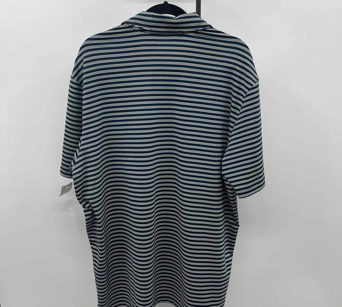 Adidas Men's Size XL Navy Striped Short Sleeve Shirt