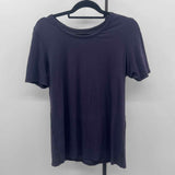 Lululemon Junior's Size L Navy Solid Short Sleeve Shirt