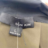 Sun Kim Women's Size L Green Solid Jacket