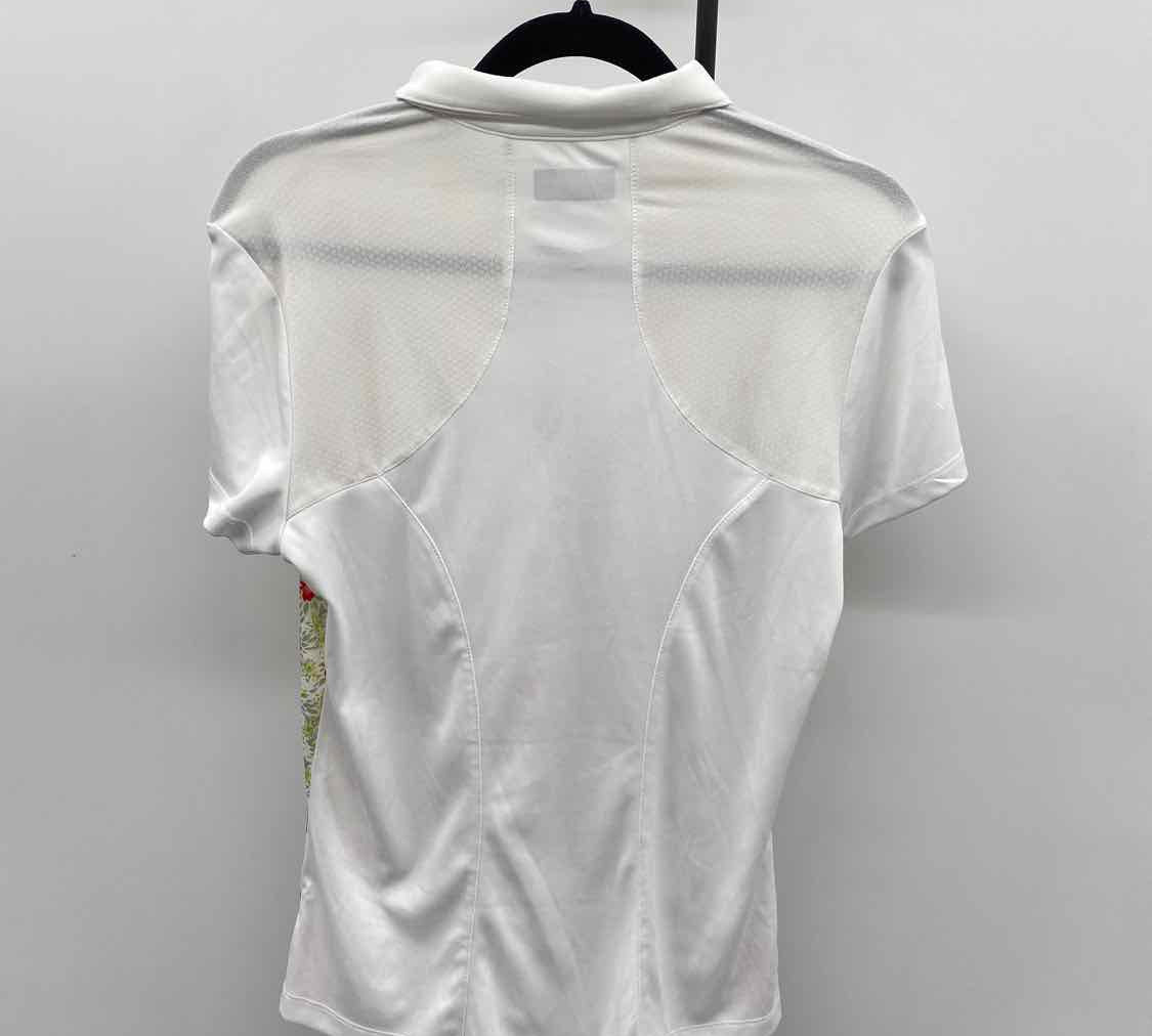 PGA tour Women's Size M White Floral Short Sleeve Shirt