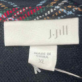 JJill Women's Size XL Black Plaid Long Sleeve Shirt
