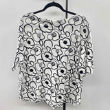 Tahari Women's Size 2X White Floral Short Sleeve Shirt