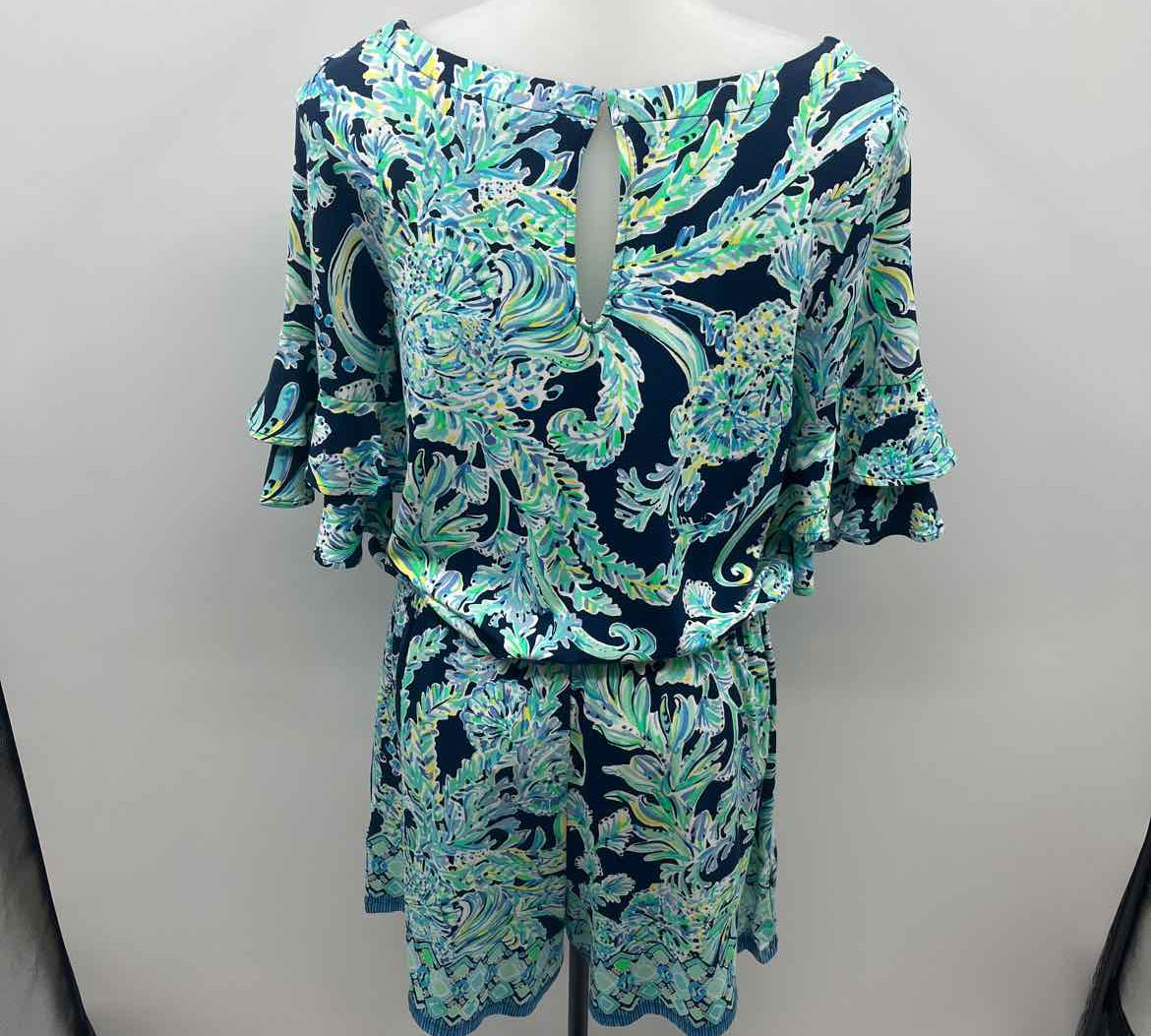 Lilly Pulitzer Women's Size 10 Navy Floral Jumper