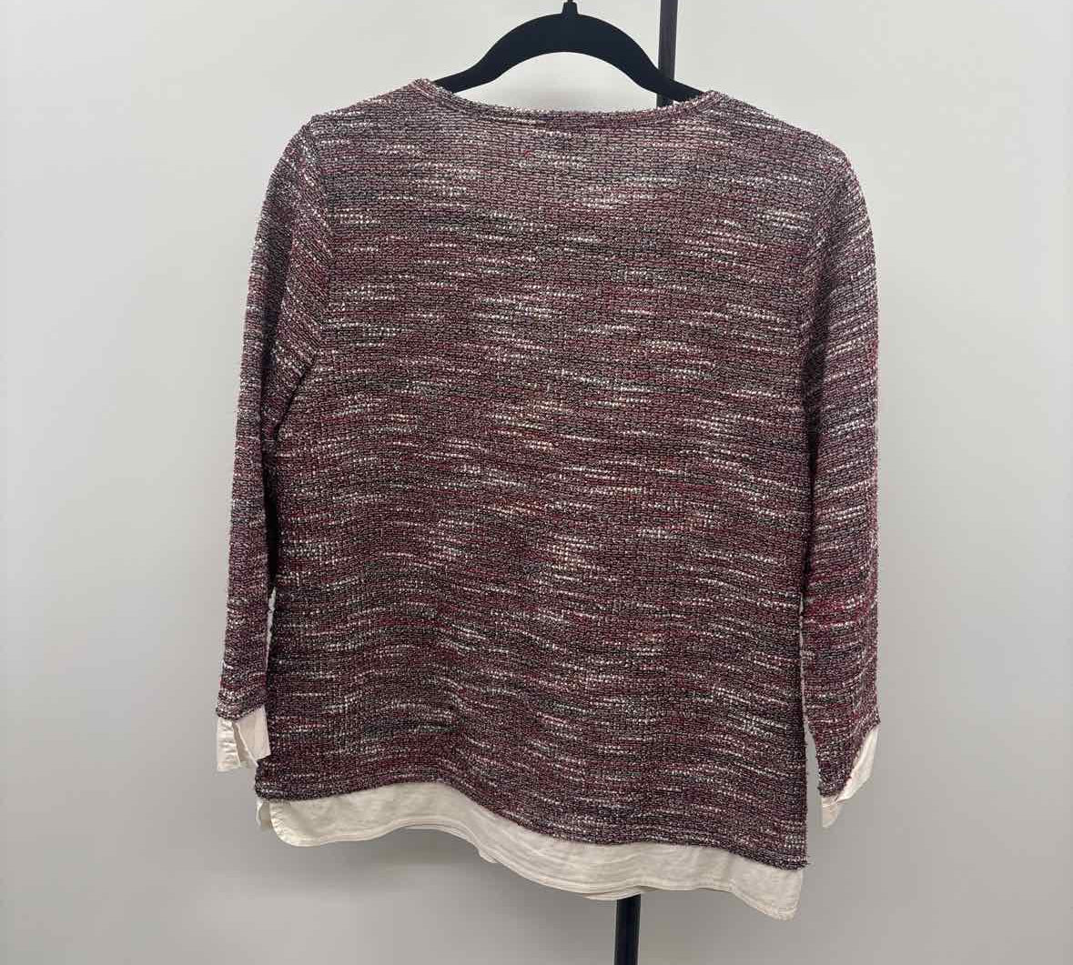 Talbots Women's Size S maroon Textured Long Sleeve Shirt