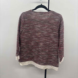 Talbots Women's Size S maroon Textured Long Sleeve Shirt