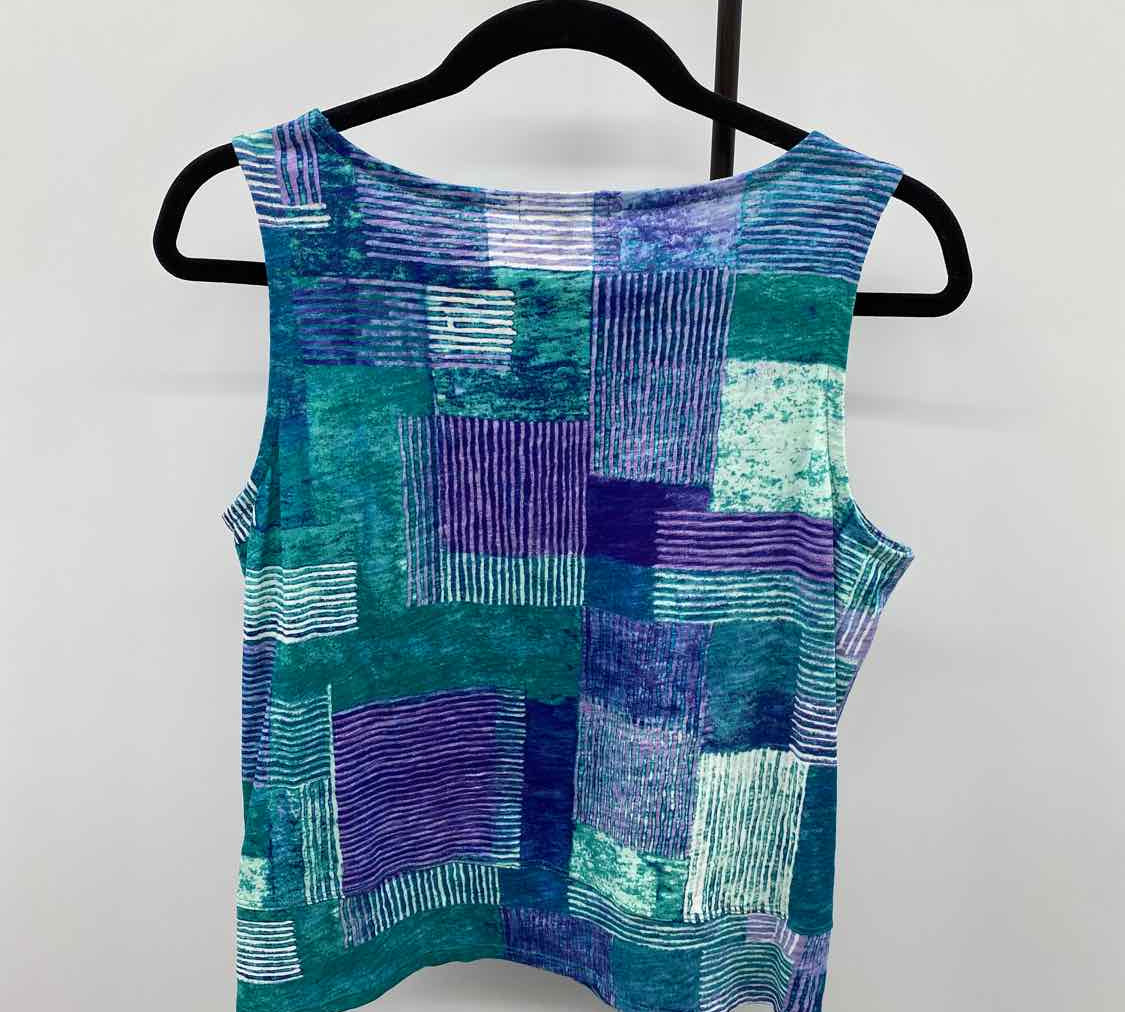 Habitat Women's Size S Blue Color Block Sleeveless Shirt