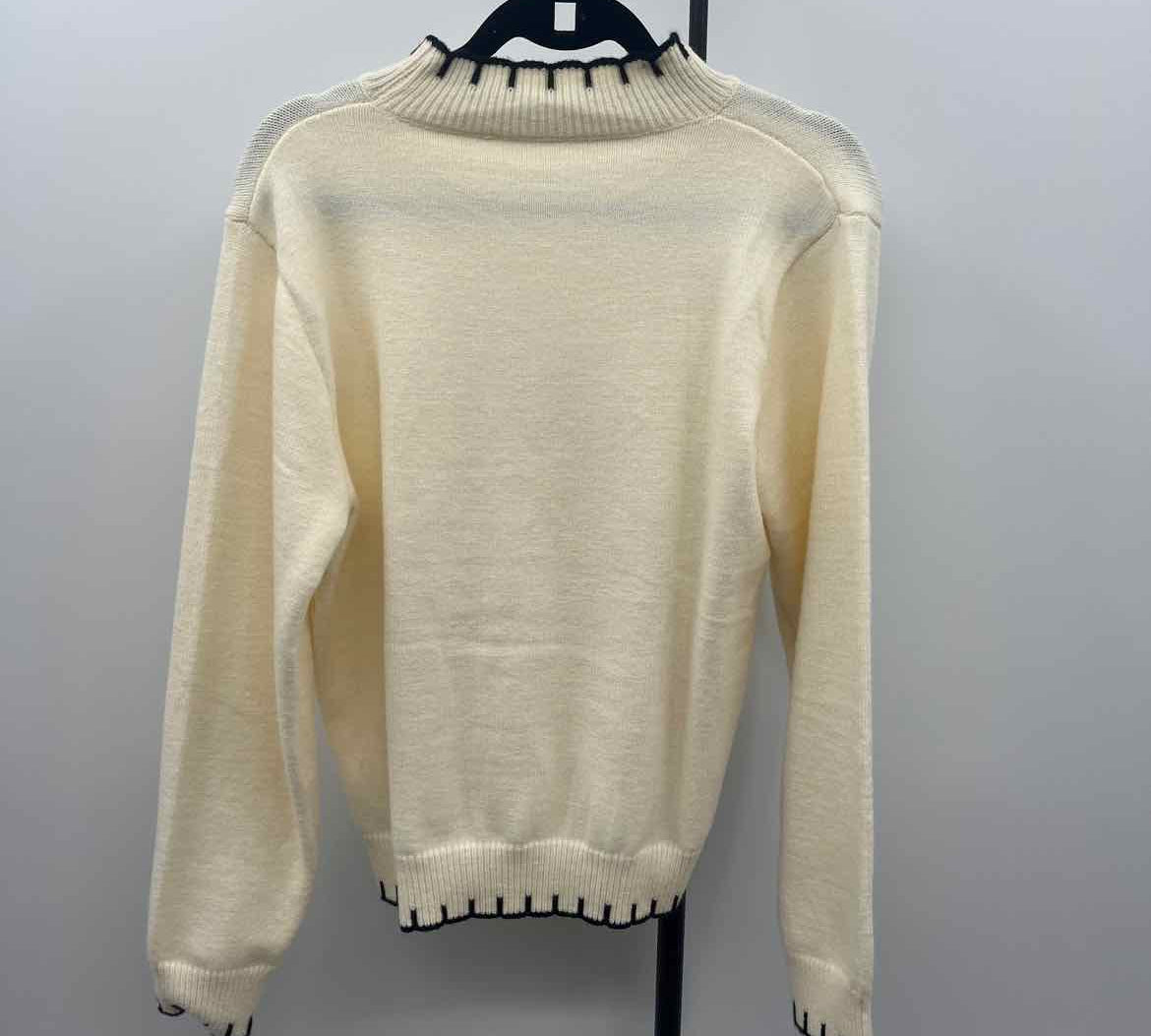 Cider Women's Size L Ivory Solid Sweater