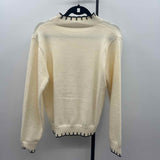 Cider Women's Size L Ivory Solid Sweater