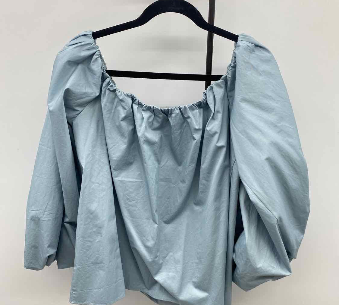 Mare Mare Women's Size L Light Blue Solid Long Sleeve Shirt