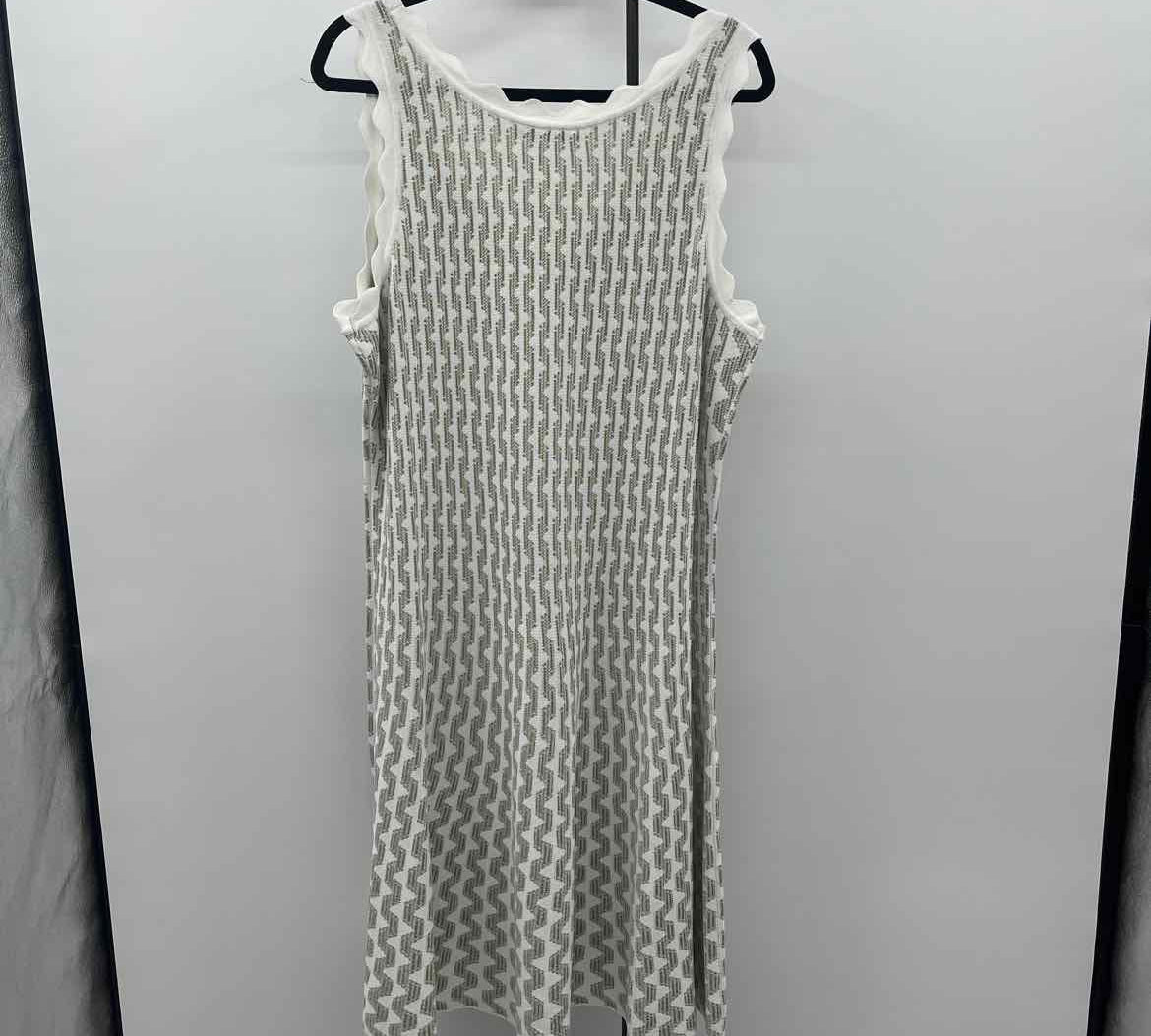 Nic & Zoe Women's Size 20 White Stripe Dress