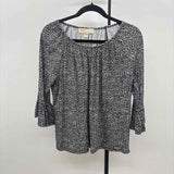 Michael Kors Women's Size M Black Floral Long Sleeve Shirt
