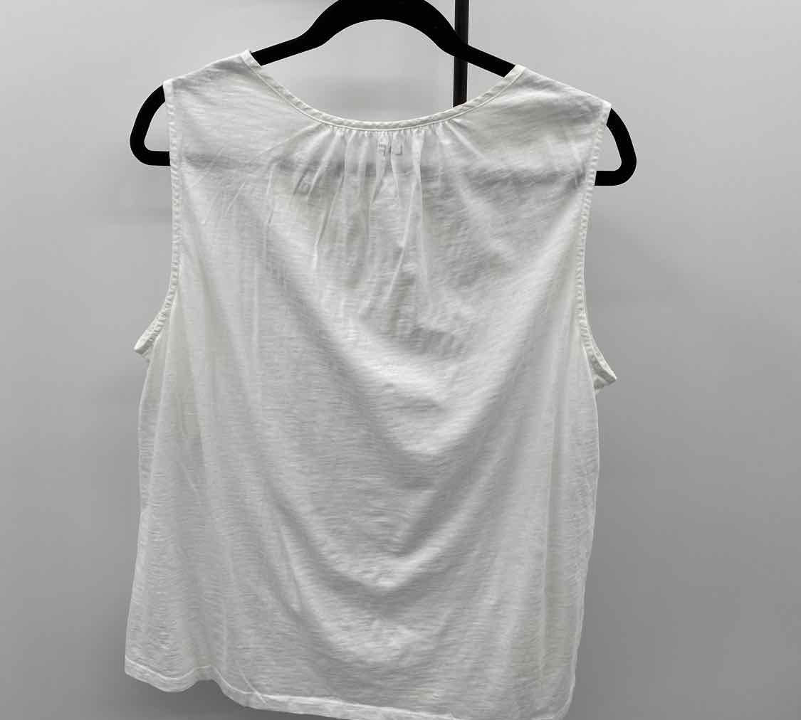 Loft Women's Size L White Textured Sleeveless Shirt