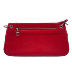 BRAUN BUFFEL Quilted Red Leather Medium Baguette Shoulder Purse