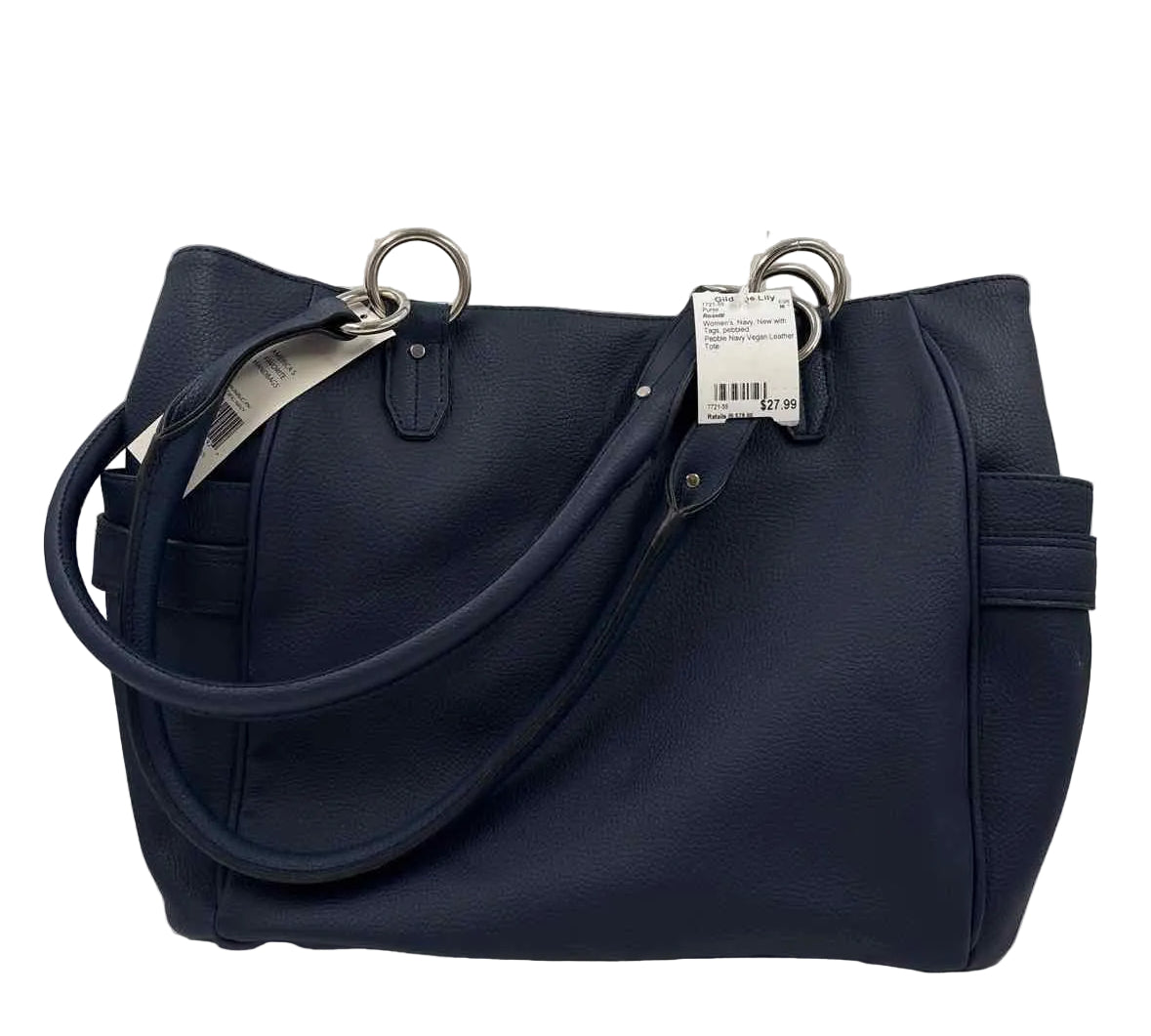 NWT NEW ROSETTI Navy Blue Vegan Leather Handled Tote Bag Purse