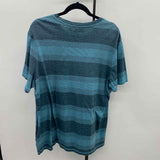 Marc Anthony Men's Size XXL Teal Striped Short Sleeve Shirt
