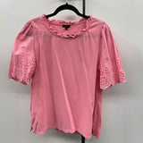 Talbots Women's Size LP Pink Eyelet Short Sleeve Shirt
