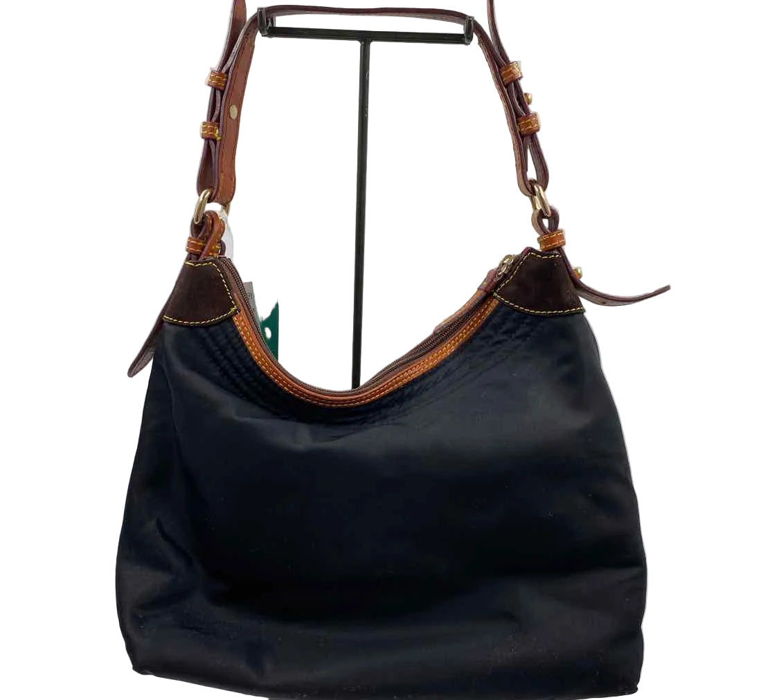 Back DOONEY & BOURKE Black Nylon & Leather ERICA HOBO Shoulder Bag Purse