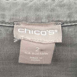 Chico's Women's Size L Gray Solid Long Sleeve Shirt