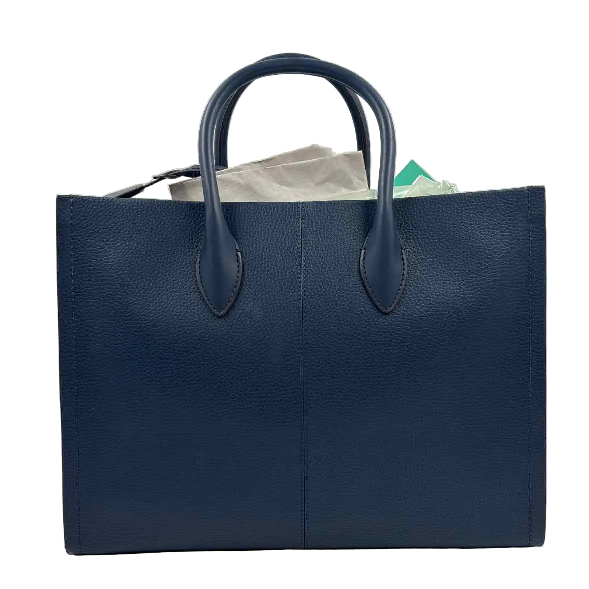 Back MICHAEL KORS Navy Blue Leather MIRELLA East West Handled Tote