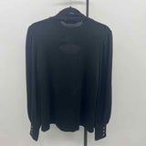 Colleen Lopez Women's Size M Black Solid Long Sleeve Shirt