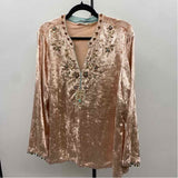 Soft Surroundings Women's Size XLP Peach Plush Long Sleeve Shirt