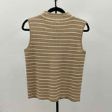 Talbots Women's Size M Gold Stripe Tank