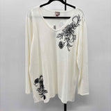 Chico's Women's Size XL Ivory Beaded Sweater