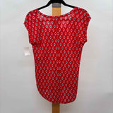 Loft Women's Size S Red Print Sleeveless Shirt