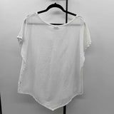 Oh My Gauze Women's Size L/XL White Textured Short Sleeve Shirt