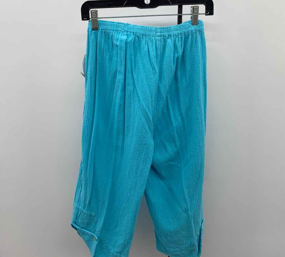Oh My Gauze Women's Size 12/14 Aqua Textured Capris