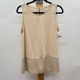 Chico's Women's Size M Beige Solid Sleeveless Shirt