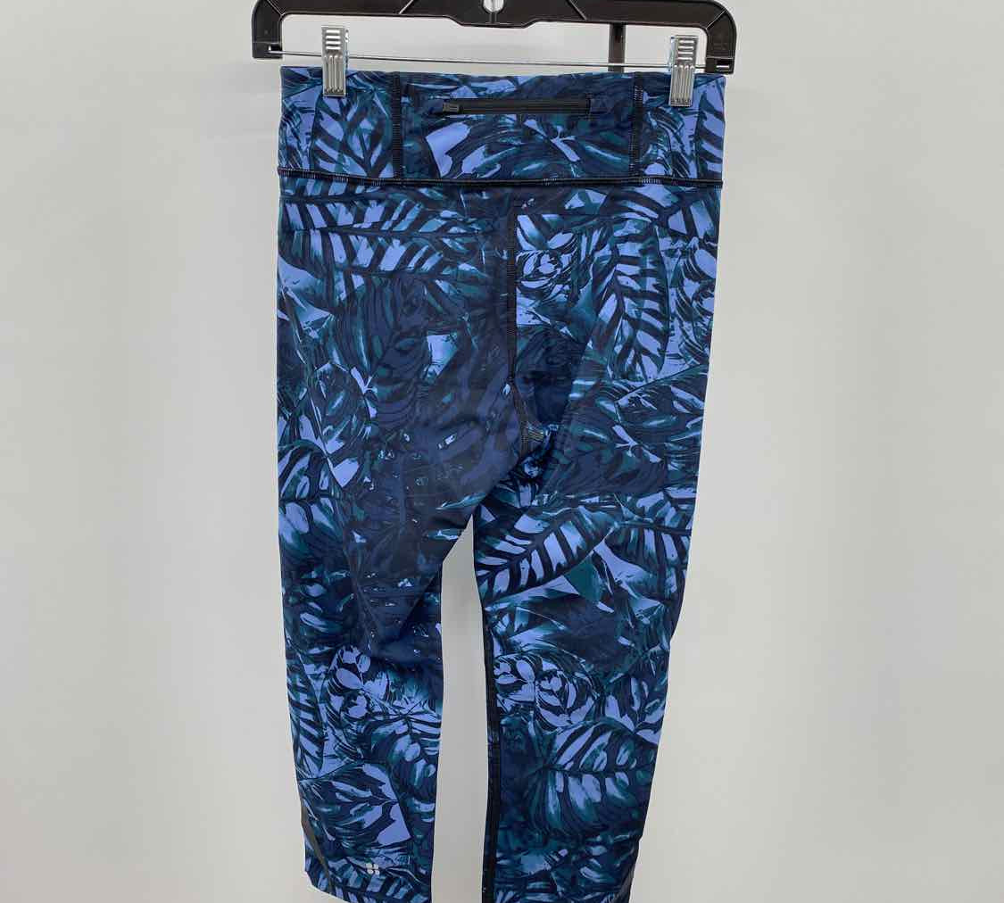 Sweaty Betty Women's Size 6 Blue Leaf Leggings