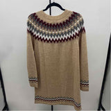 Coco & Carmen Women's Size L/XL Tan Fair Isle Dress