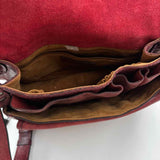 Interior PATRICIA NASH Distressed Red Leather LUCIANA MEDALLION Saddle Bag Crossbody Purse