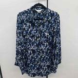 CJ Banks Women's Size 1X Blue Abstract Long Sleeve Shirt
