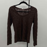 Loft Women's Size M Brown Floral Long Sleeve Shirt