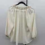 Democracy Women's Size L Ivory Aztec Long Sleeve Shirt
