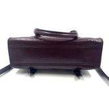 Bottom MULBERRY Oxblood Pebble Leather MINI ROXANNE Handled Satchel Purse w/Crossbody Strap