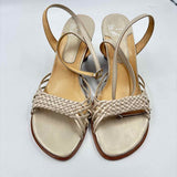 White Mountain Women's Shoe Size 6.5 Gold Woven Wedges