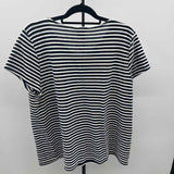Liz Claiborne Women's Size XXL Black Stripe Short Sleeve Shirt