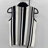 Tahari Women's Size S Black Stripe Sleeveless Shirt