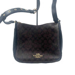 COACH Brown & Black Signature C Logo ELLIE FILE BAG Crossbody Purse