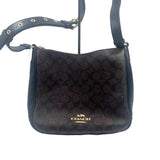 COACH Brown & Black Signature C Logo ELLIE FILE BAG Crossbody Purse