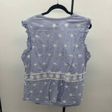 Boden Women's Size 1X Blue Stripe Sleeveless Shirt