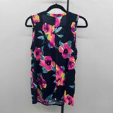 Sew in Love Women's Size L Navy Floral Sleeveless Shirt