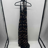 En Creme Women's Size 6 Black Palm Trees Dress