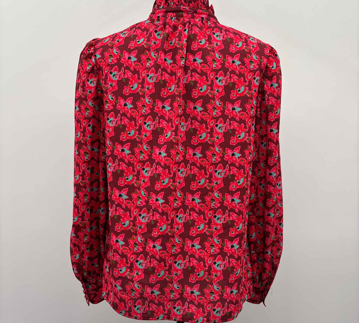Crosby by Mollie Burch Women's Size S Red Floral Long Sleeve Shirt