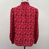 Crosby by Mollie Burch Women's Size S Red Floral Long Sleeve Shirt
