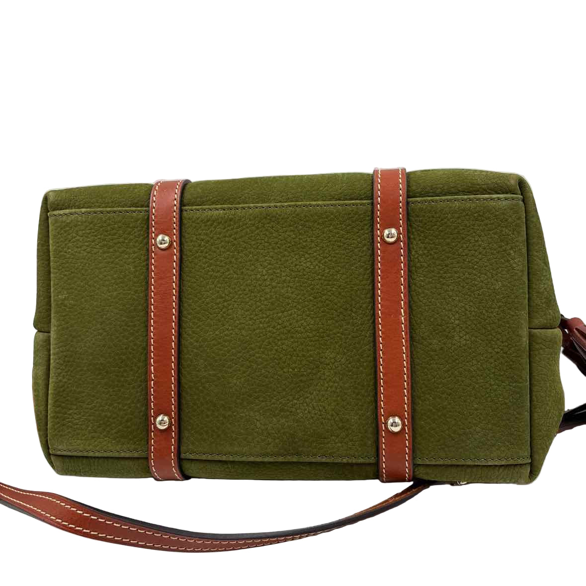 Bottom DOONEY & BOURKE Olive Green Suede BRISTOL Satchel w/Crossbody Strap